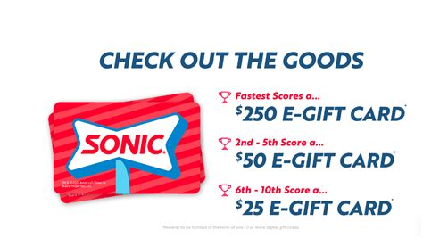Sonic Drive In Gift Cards